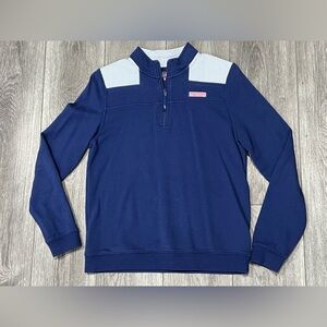 Vineyard Vines Martha's Vineyard Quarter Zip Pullover Sweater Navy Boys XL (18)